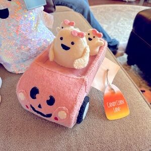 Ghost driving pink ghost car